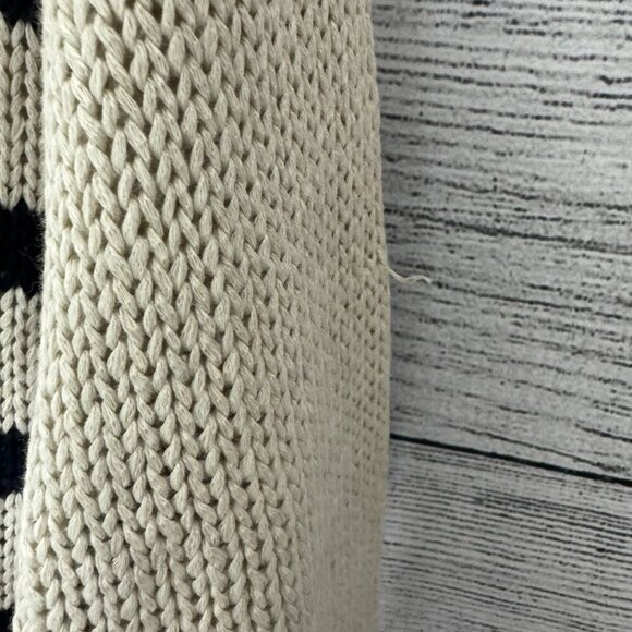 Alya Beige & Black Striped Knit Sweater With Elbow Patches Size L - Picture 3 of 5